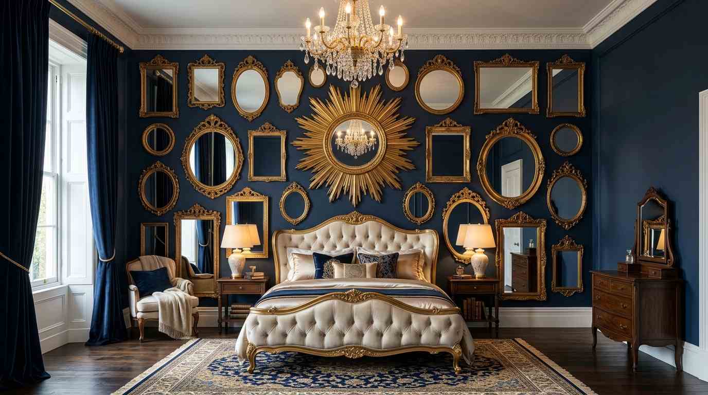 Victorian Bedroom with Statement Mirrored Wall