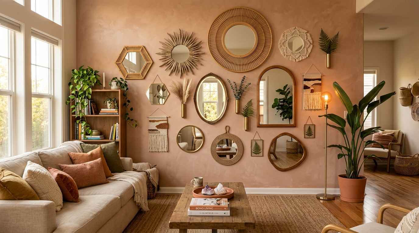  Gallery Wall of Bohemian Mirrors
