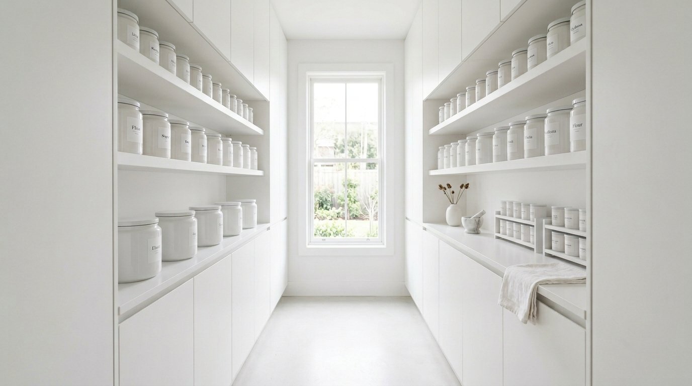  Minimalist All-White Pantry