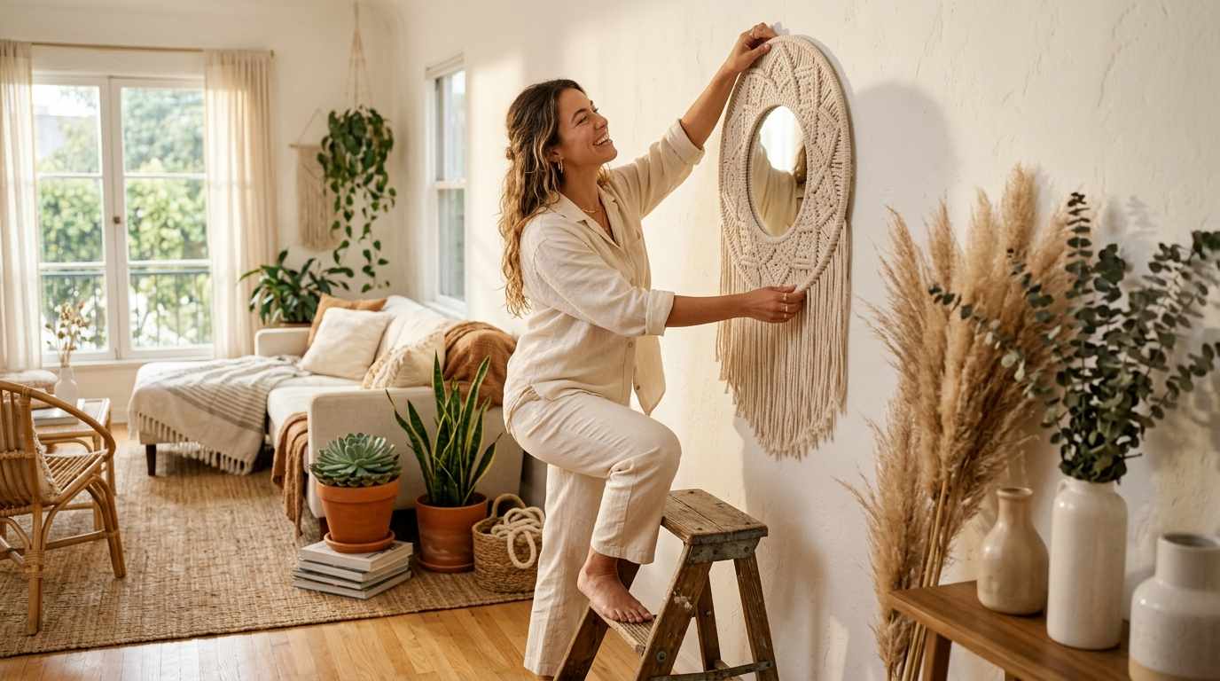  Macrame Bohemian Mirror
