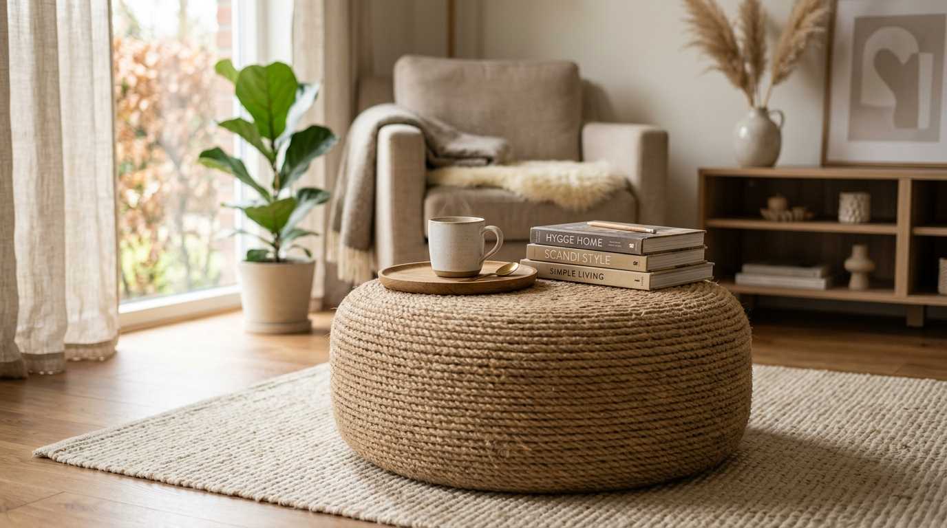 Cozy Tire Ottoman with Rope: Bohemian 