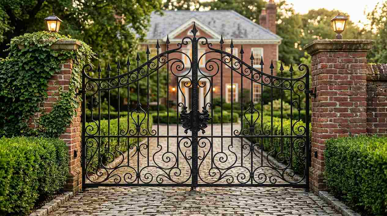 Classic Wrought Iron Driveway Gate