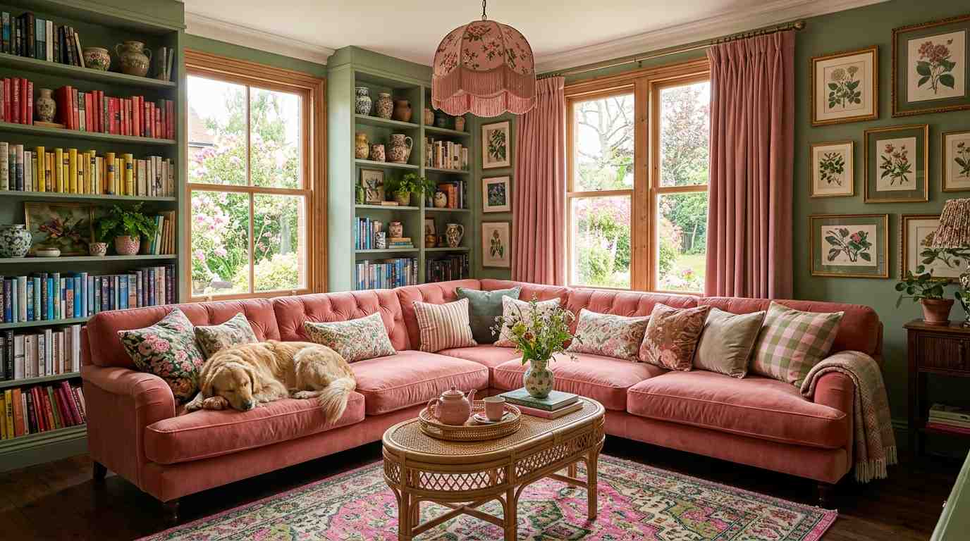 Sage Green Walls with Pink