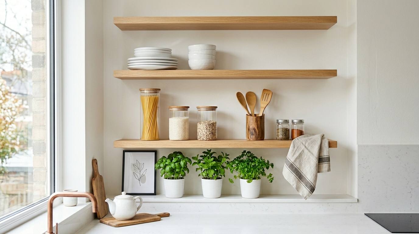 Open Shelving Design for Small Kitchens