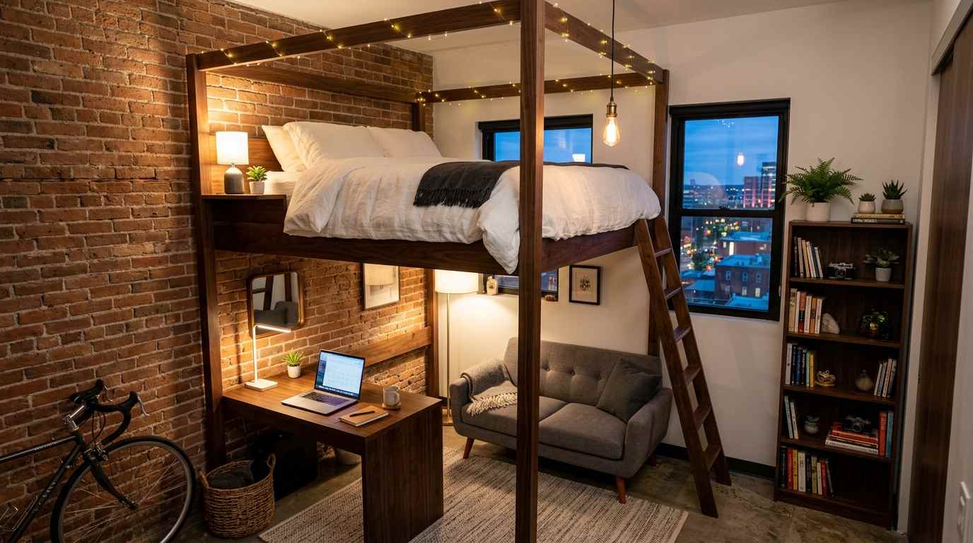  Loft Bed With Living Space Below
