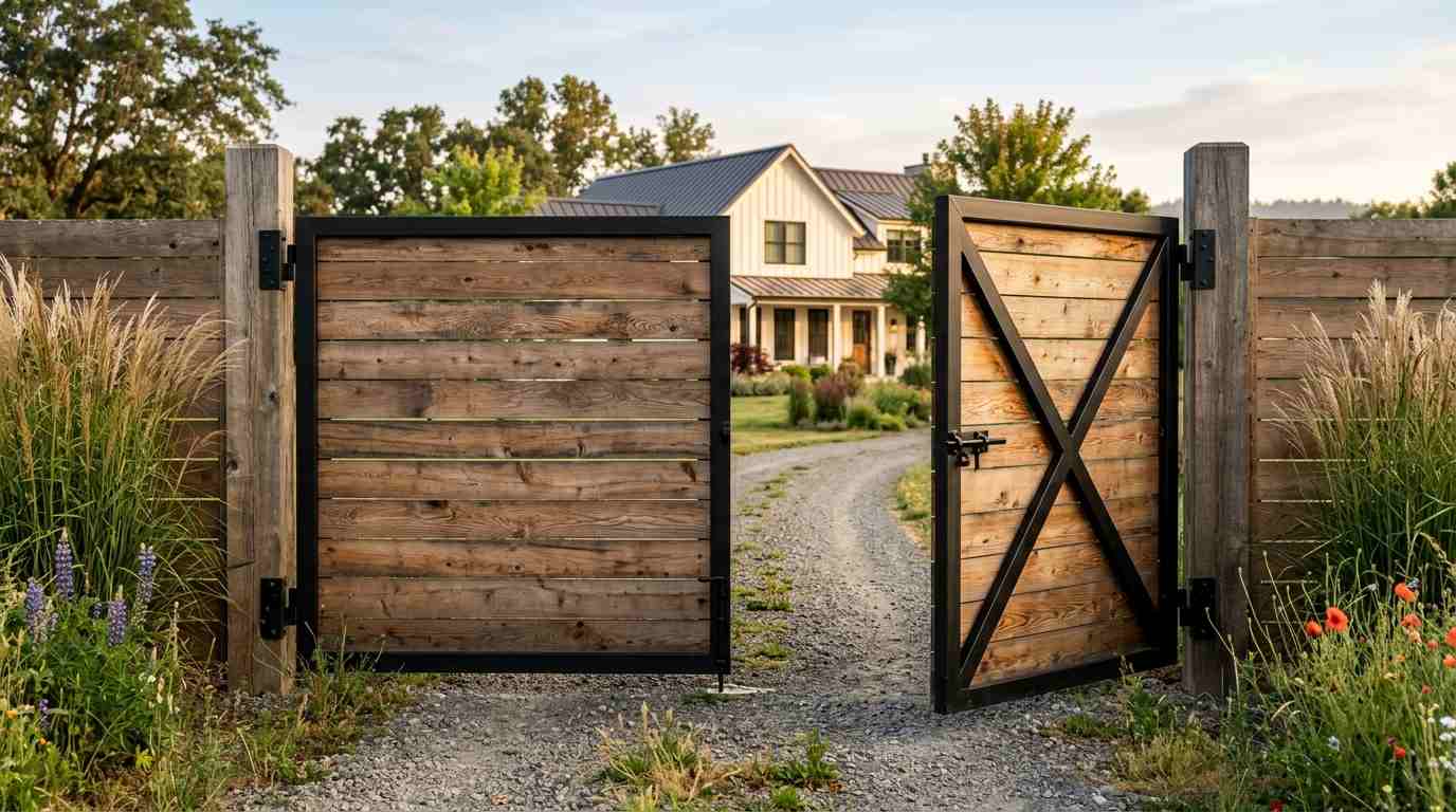 Modern Farmhouse Driveway Gate