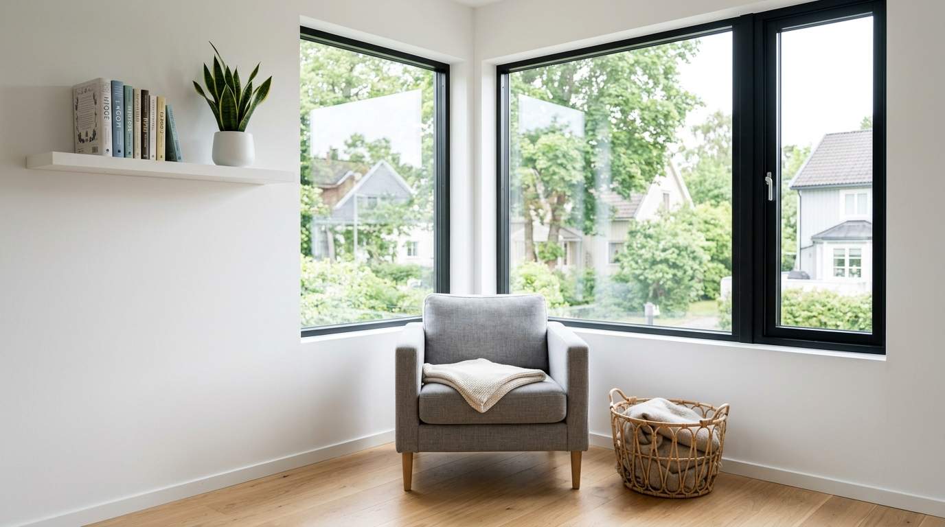  Minimalist Corner Window Reading Nook
