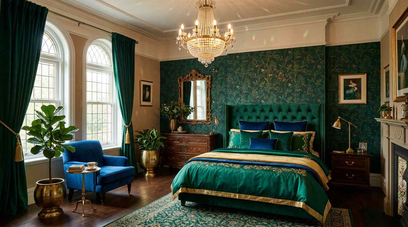 Jewel Tone Victorian Bedroom