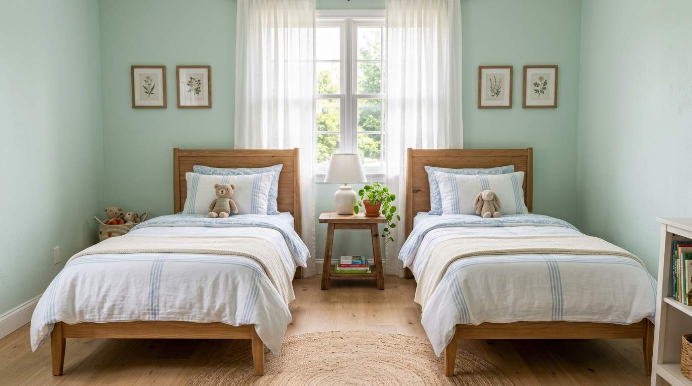 Shared nightstand for twin beds