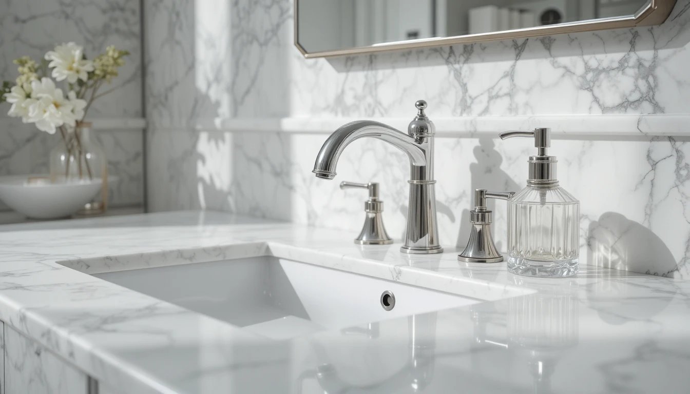 Marble Countertops & Polished Hardware