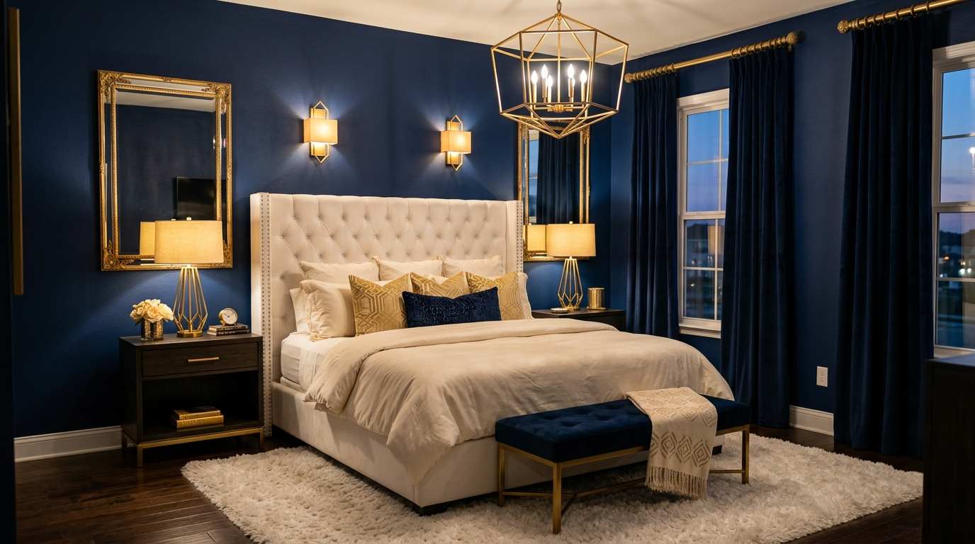 Navy Blue and Gold