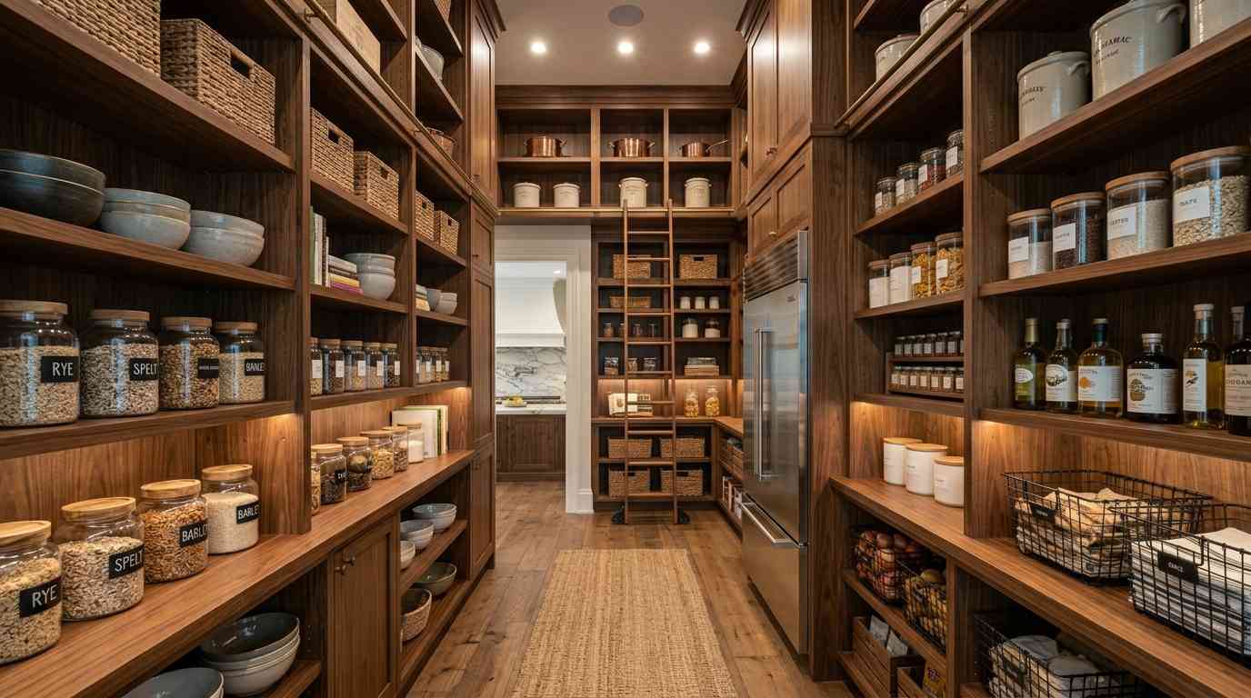 Luxury Wood-Tone Pantry