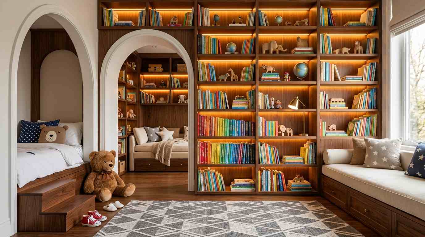 Luxury Arch Library Bedroom