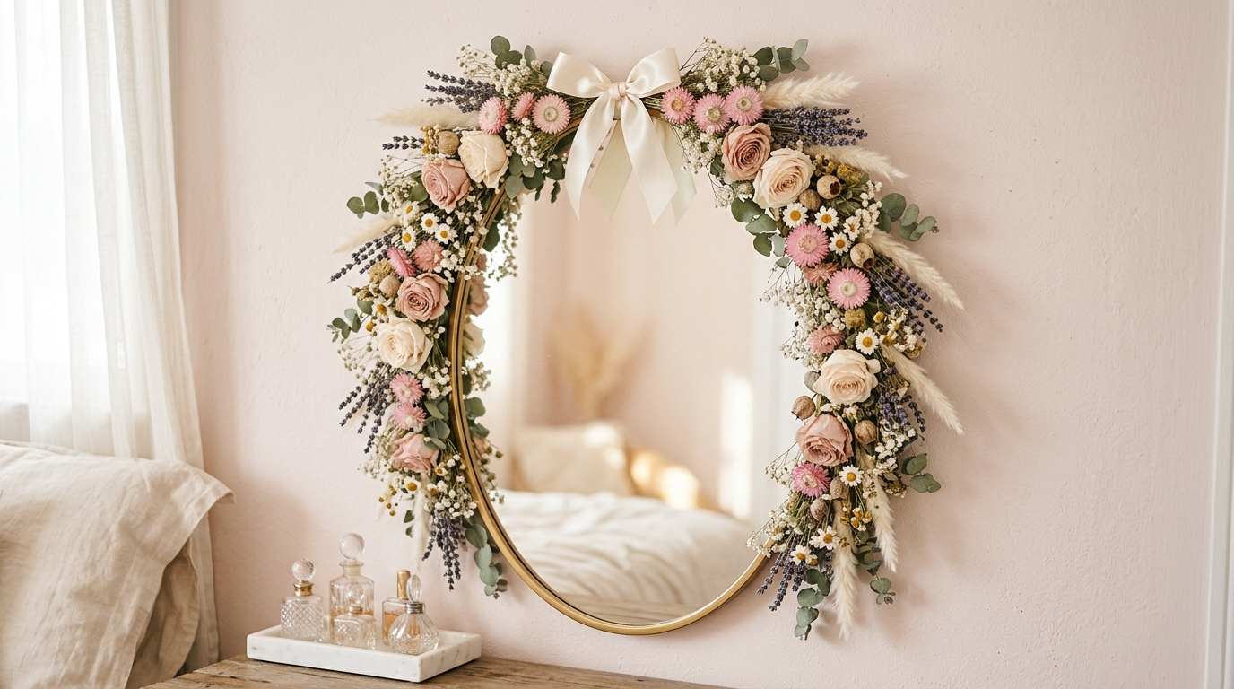 Dried Flower Bohemian Mirror
