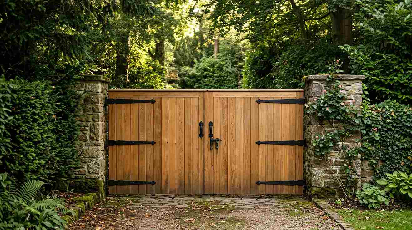 Wooden Privacy Driveway Gate