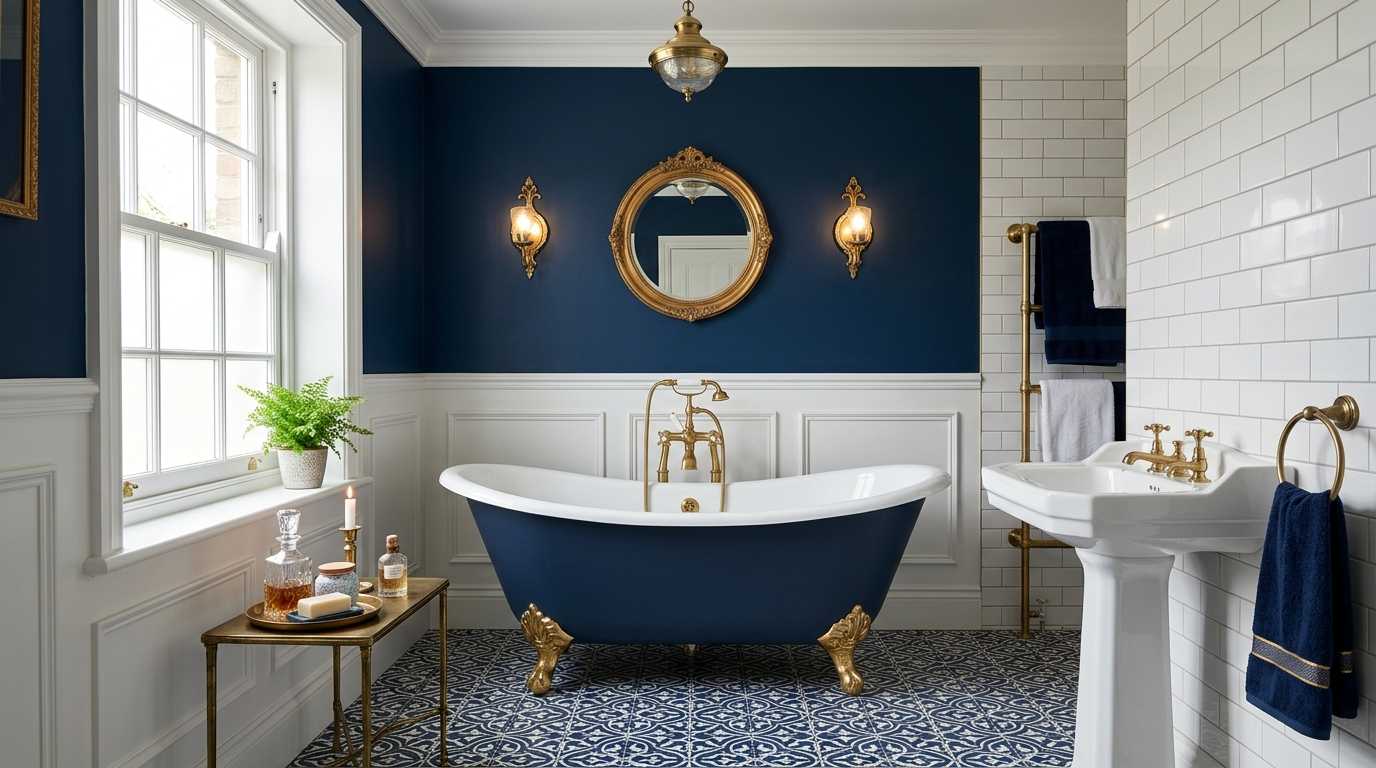 Navy Jewel Tone Accent