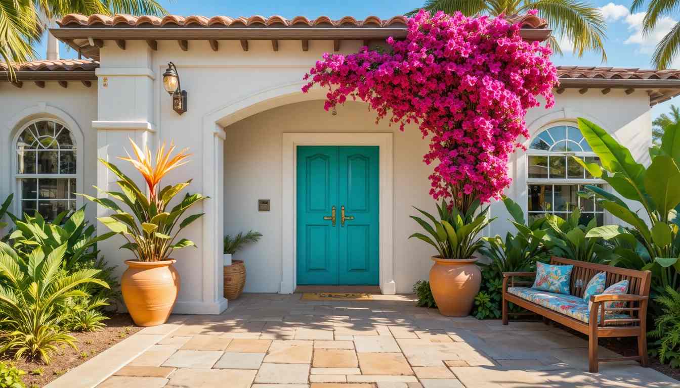 Tropical Resort-Style Entrance