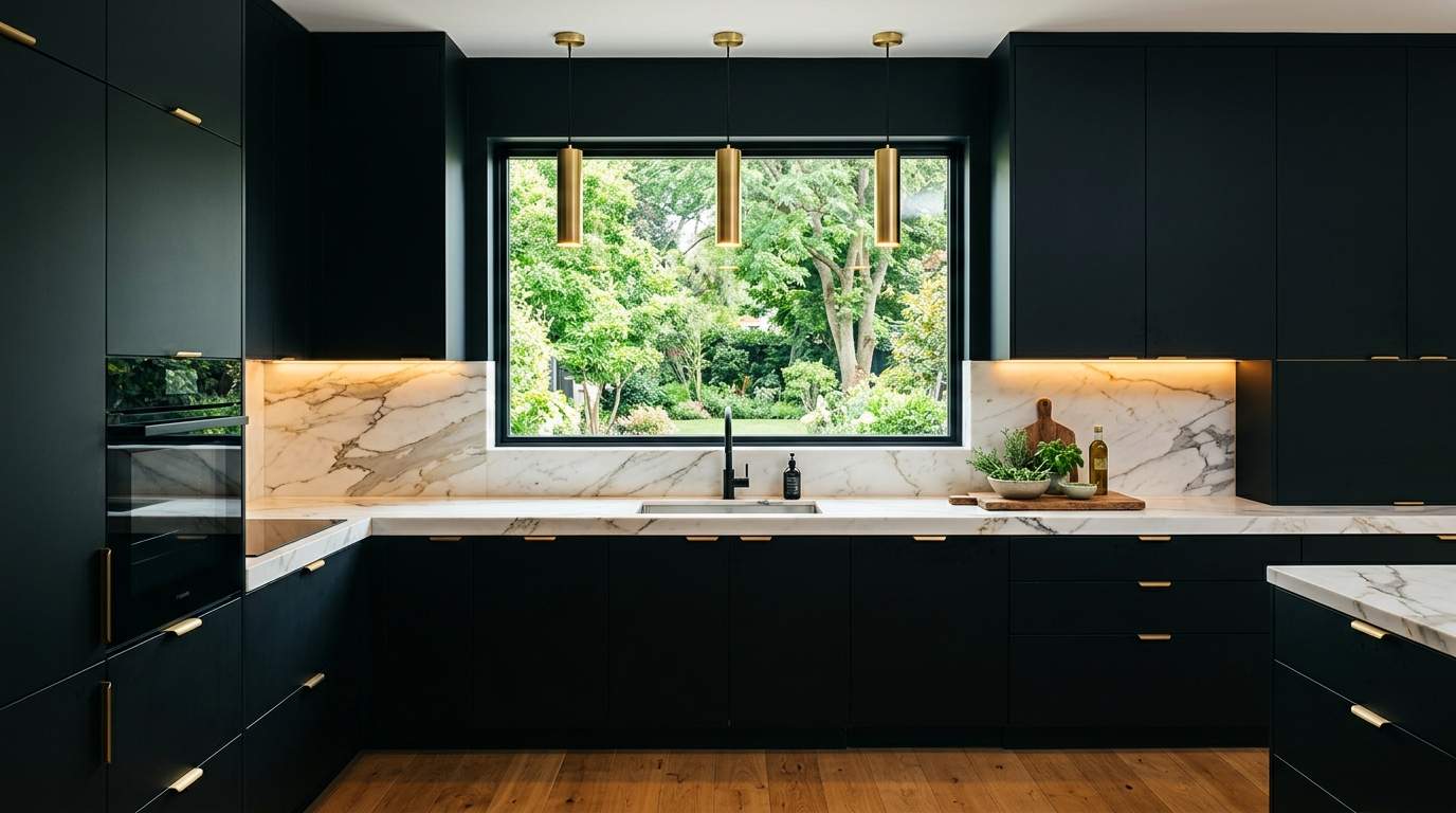 Black Cabinet Kitchen