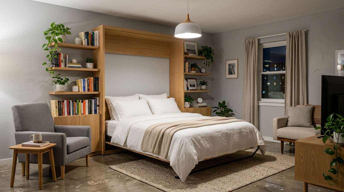  Murphy Bed with Hidden Storage
