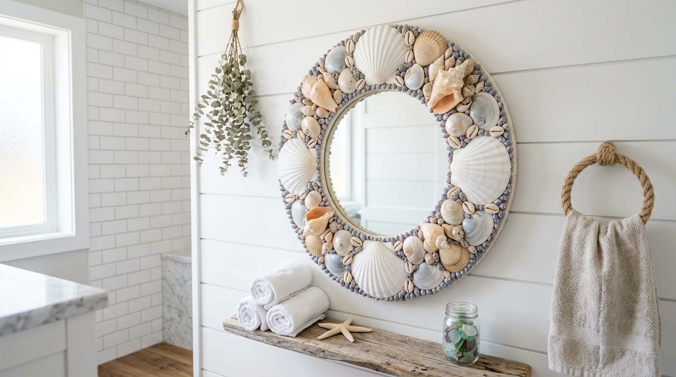 Seashell Bohemian Mirror
