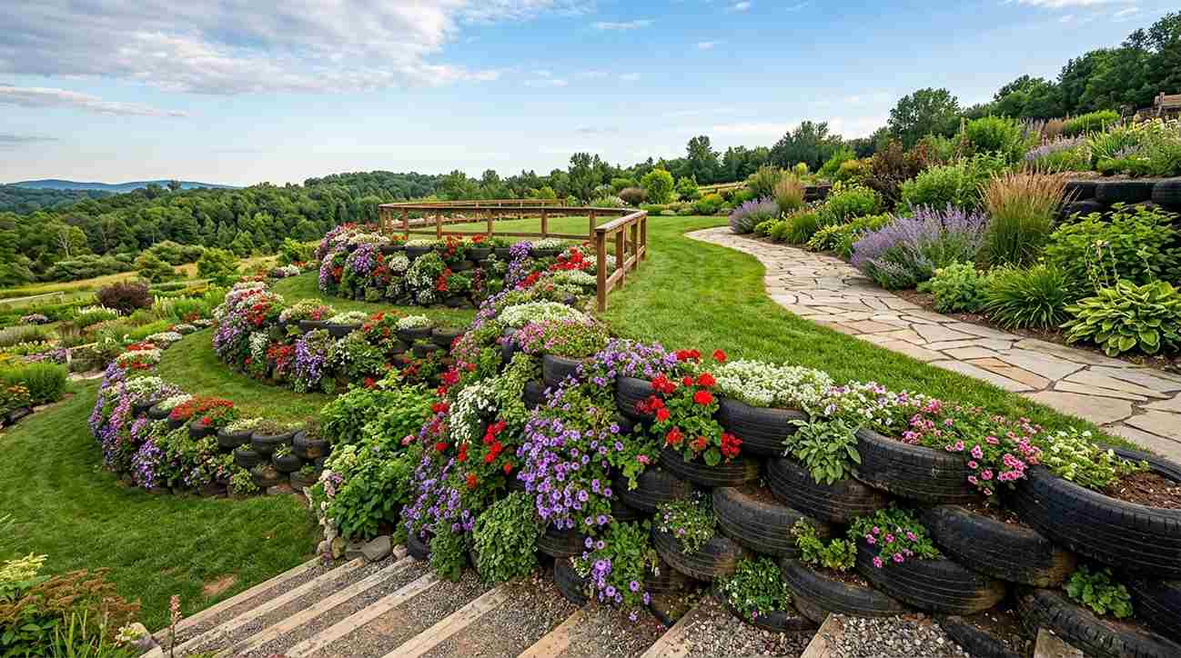 Tire Retaining Wall