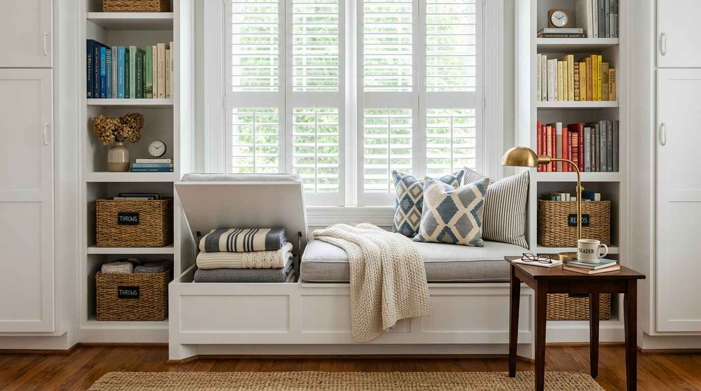  Reading Nook with Storage Solutions
