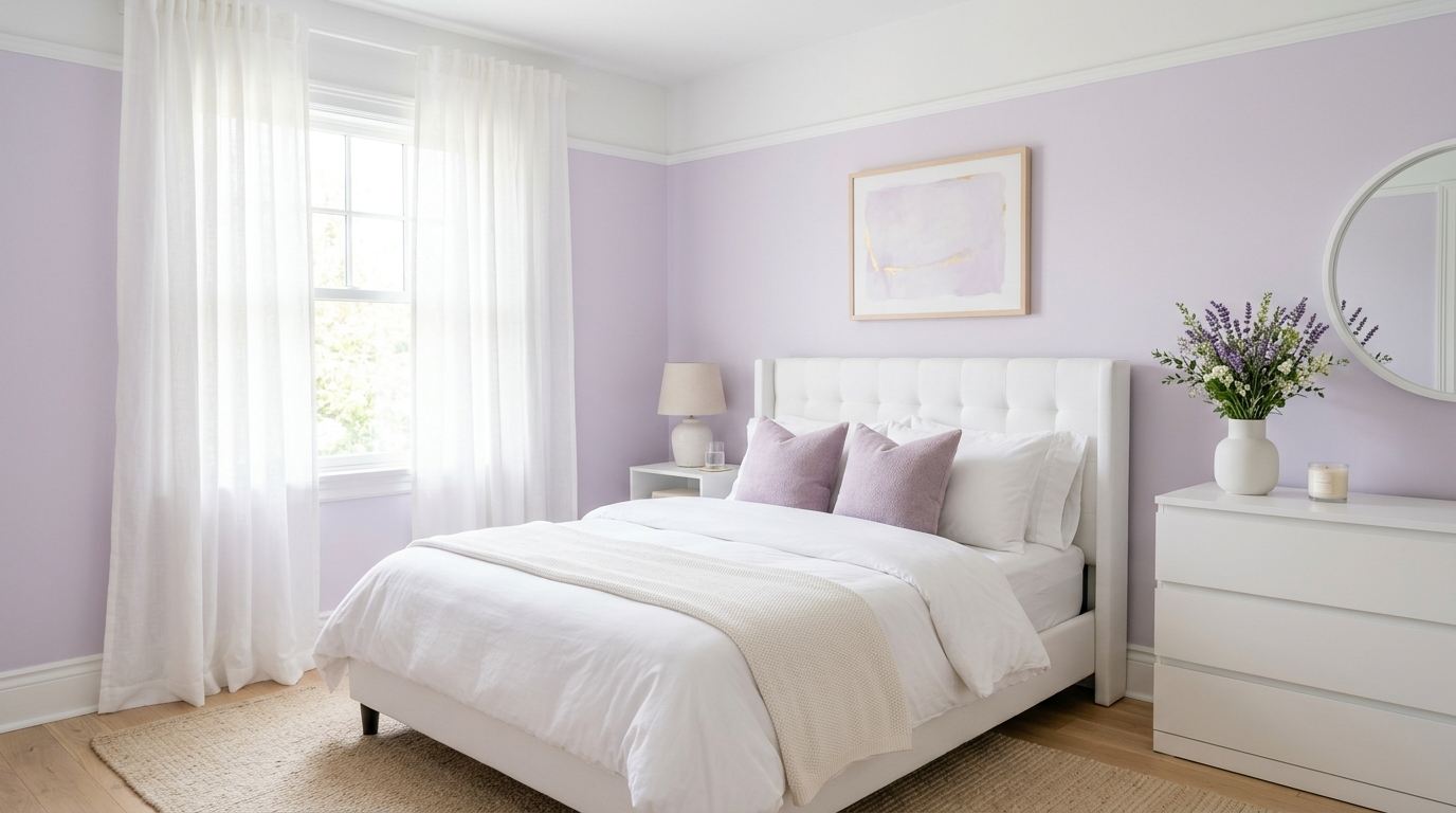 Soft Lavender and White