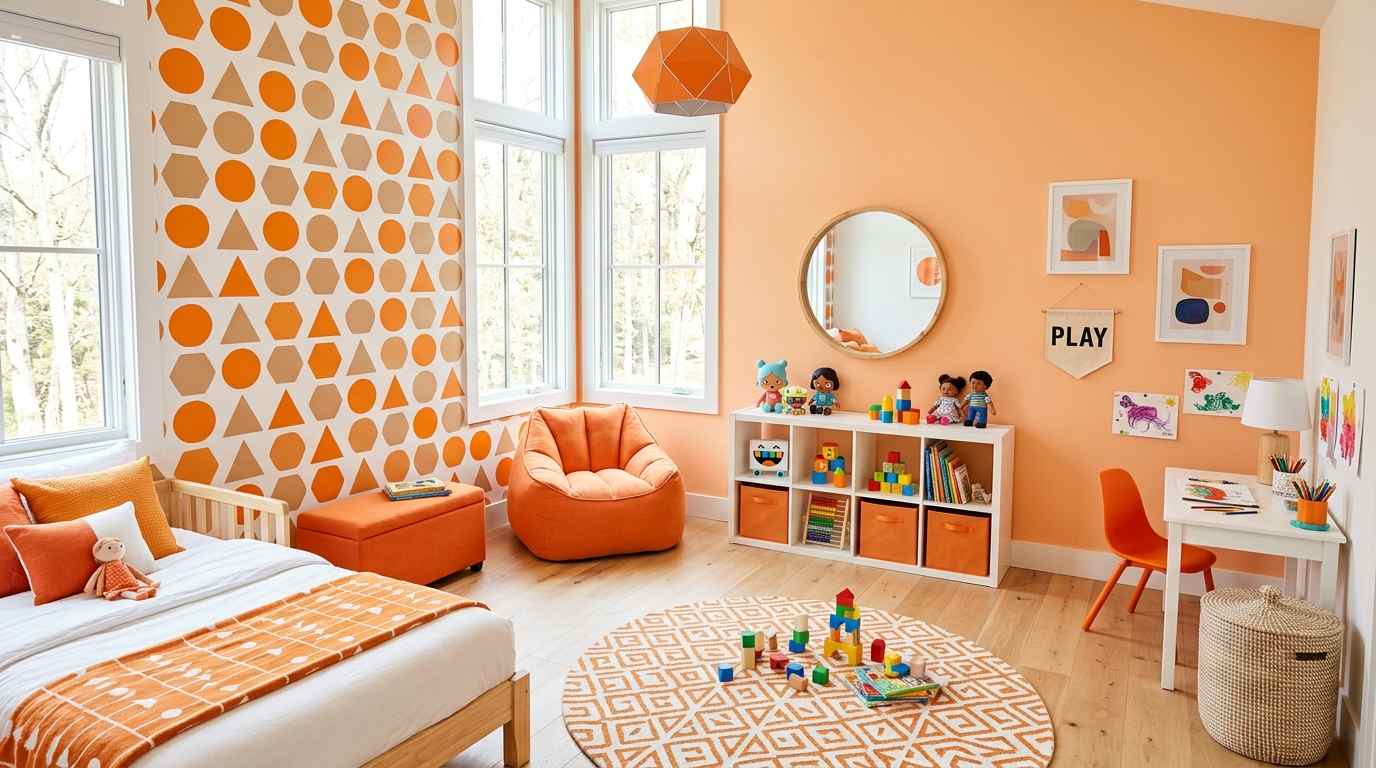 Vibrant Orange Playroom Energy
