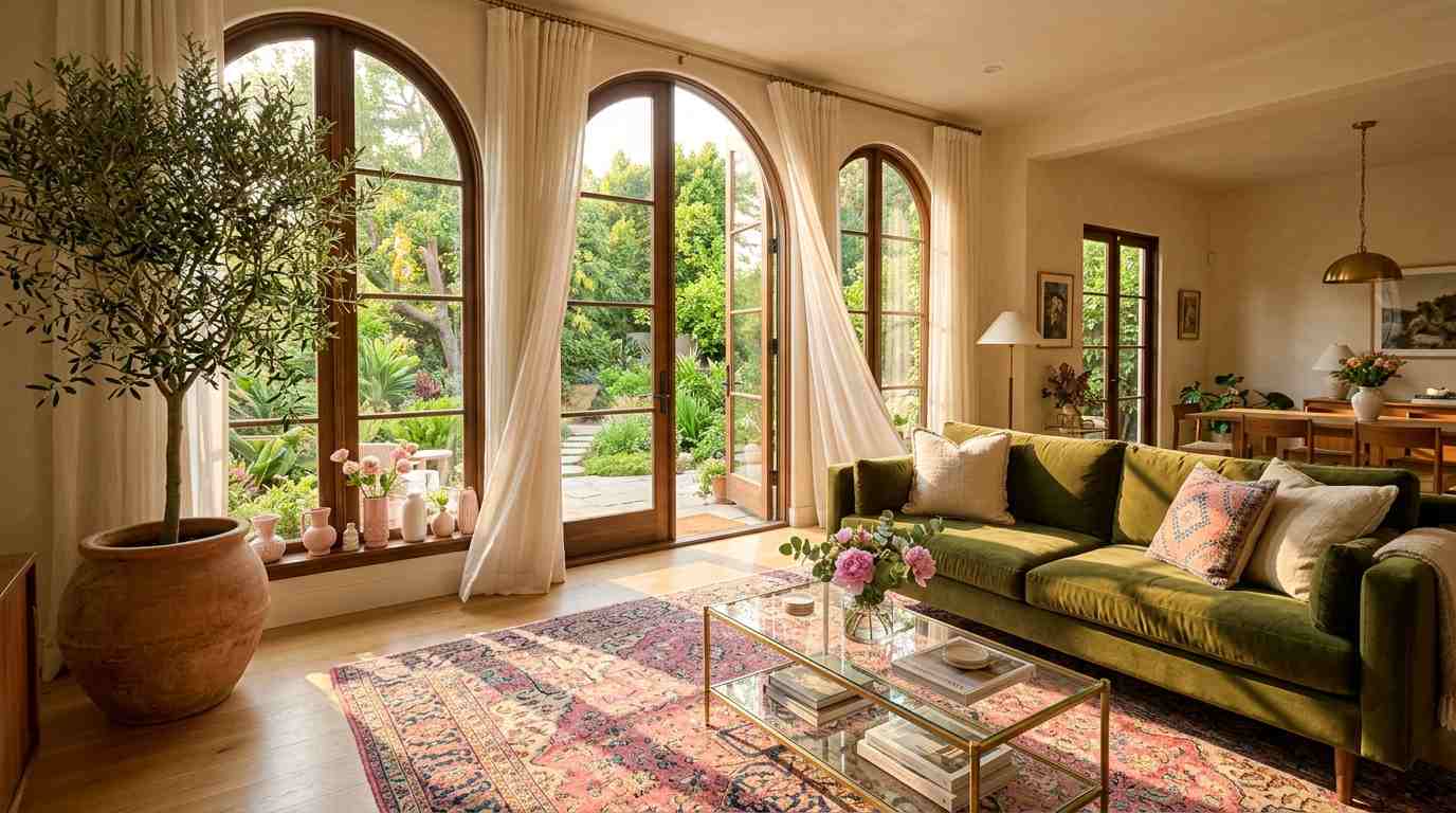 Open Concept Sunlit Living Room