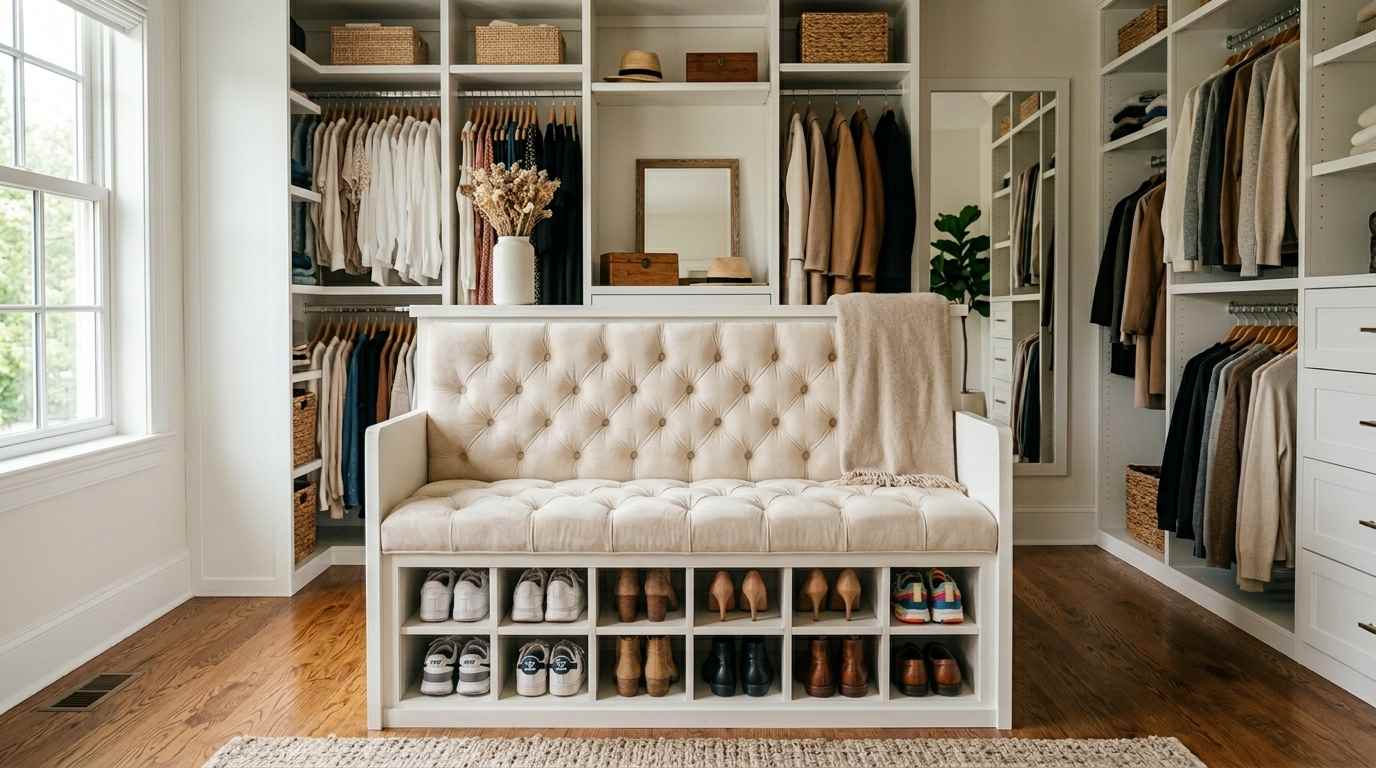  Under-Bench Shoe Storage
