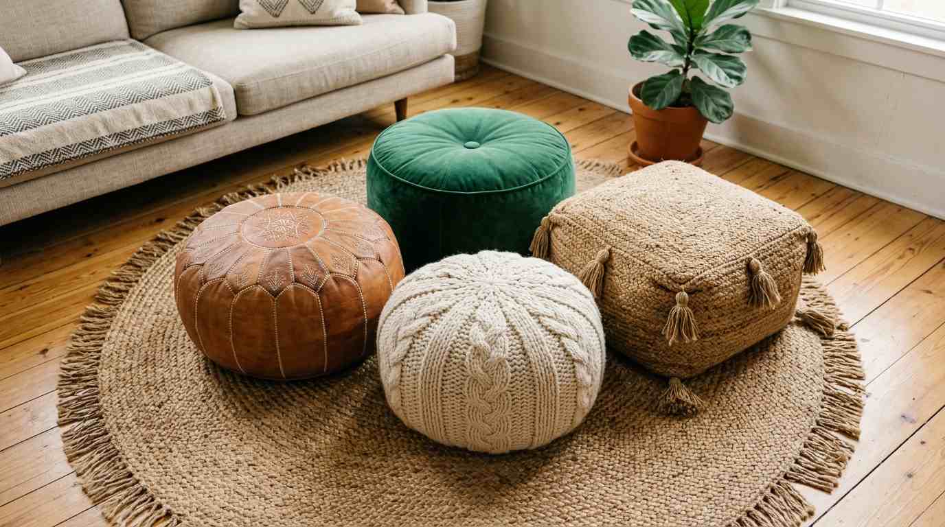 Upholstered Pouf Ottomans