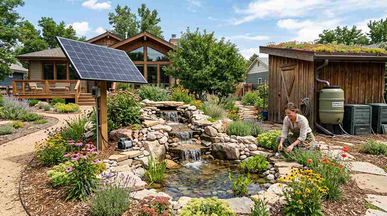 Solar-Powered Eco Waterfall