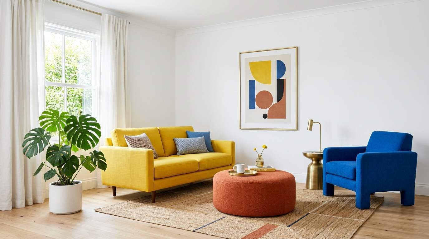 Try Color Blocking With Furniture
