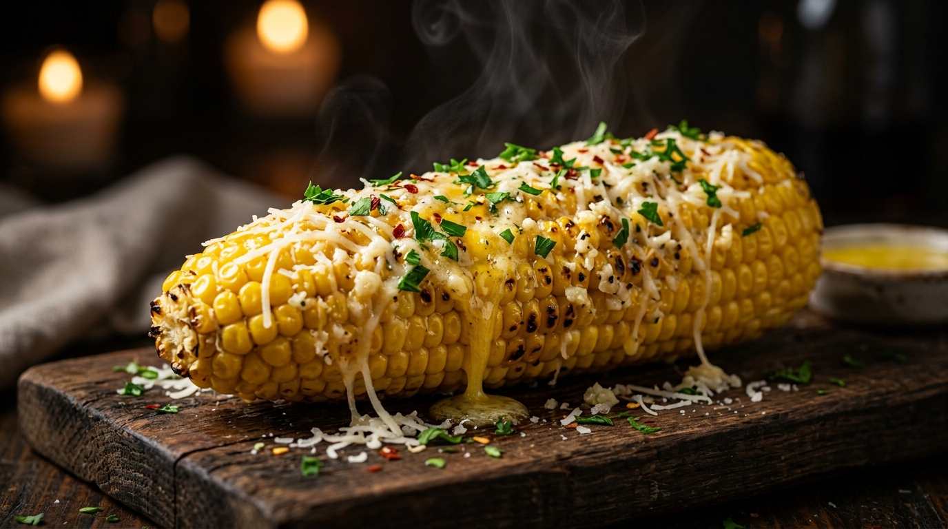 GARLIC PARMESAN CORN ON THE COB