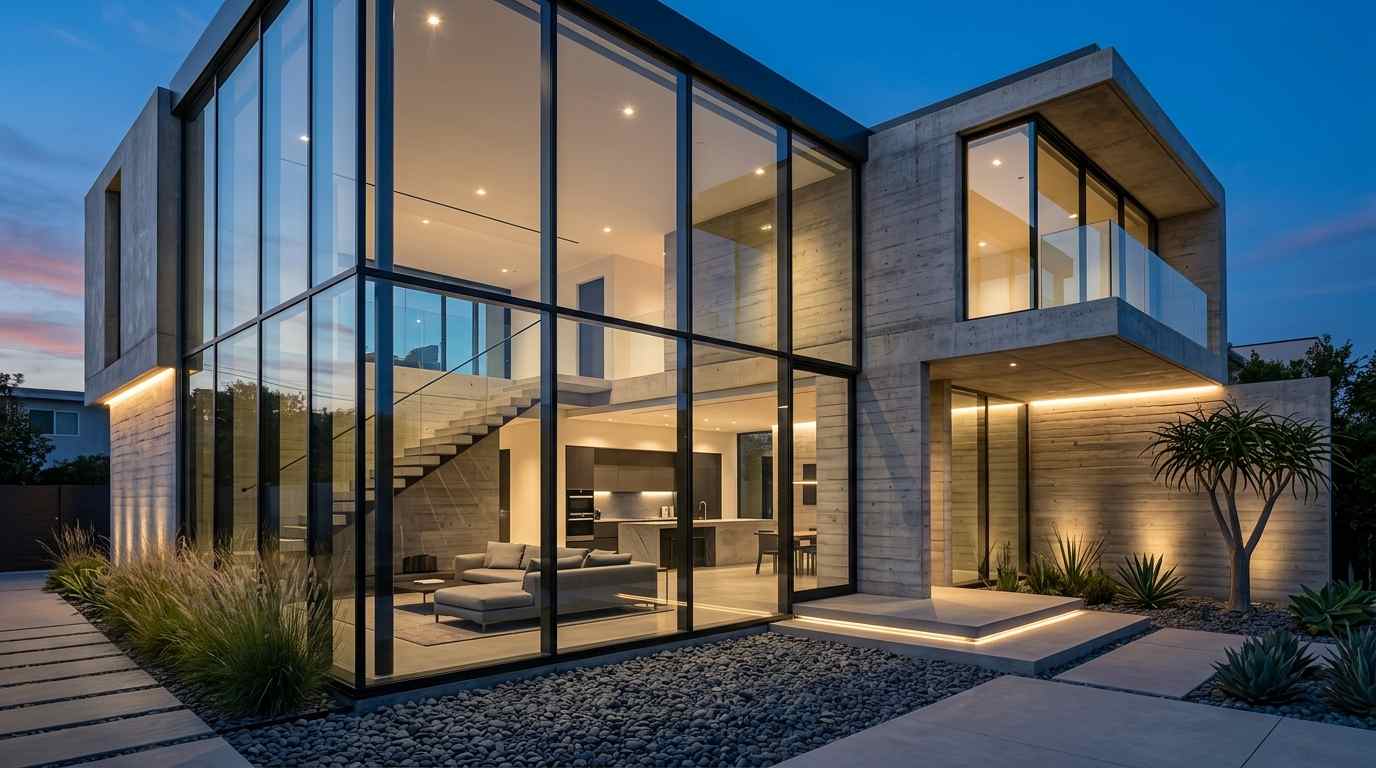 Sleek Modern Glass & Concrete Design