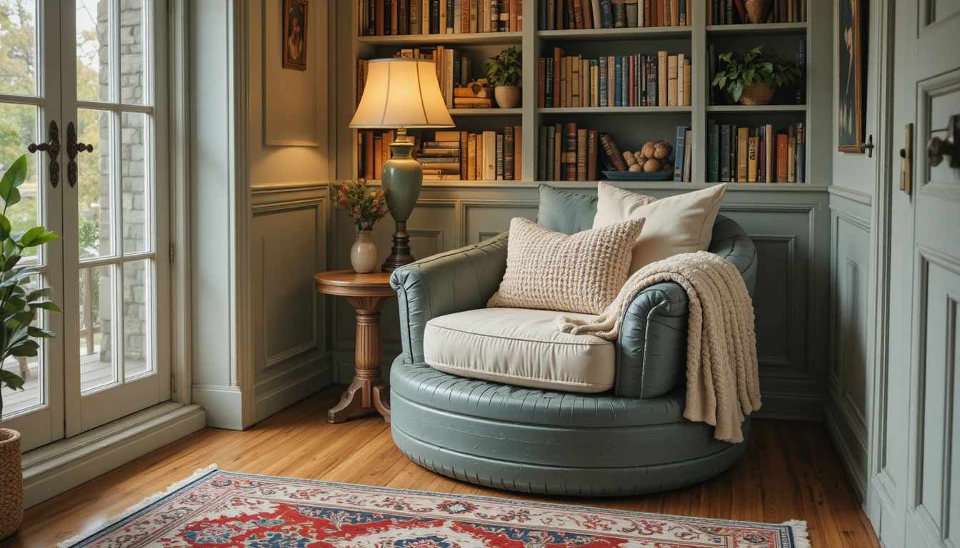 Tire Armchair with Cushions