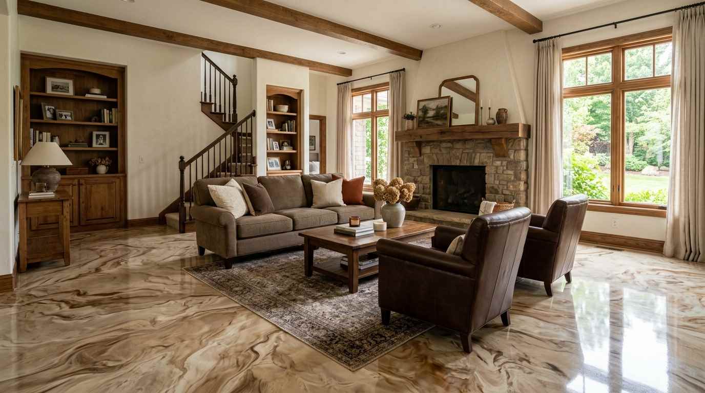 Neutral Beige and Brown Marble Epoxy