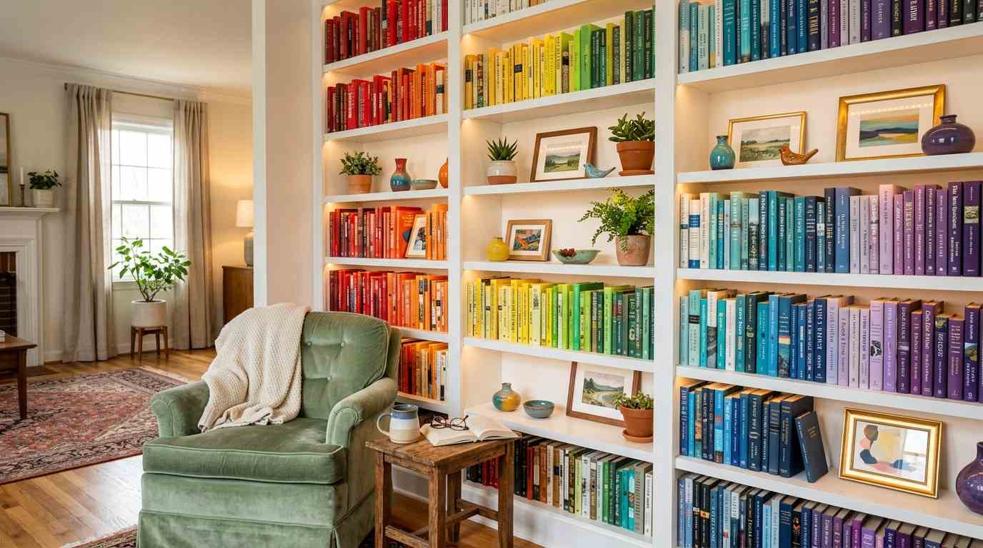 Create a Colorful Bookshelf Display
