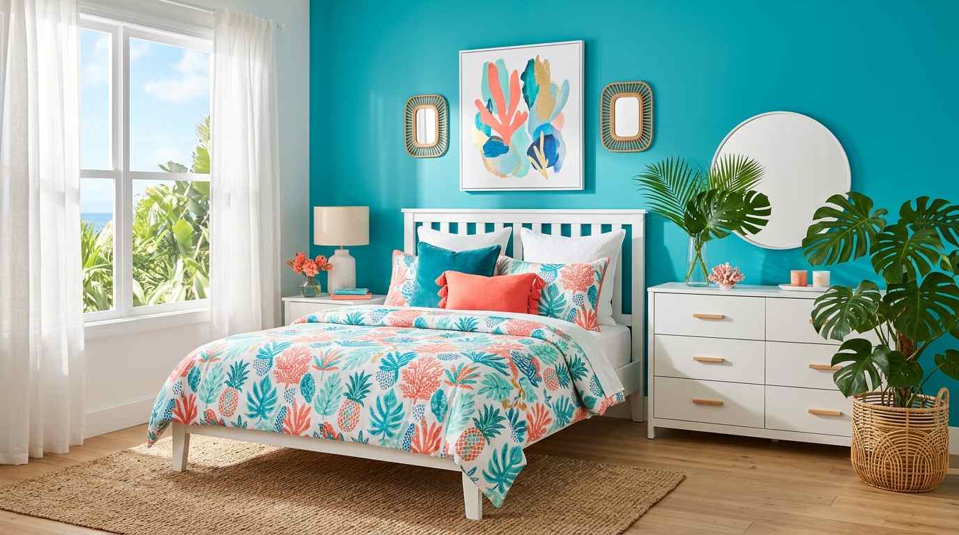 Teal and Coral