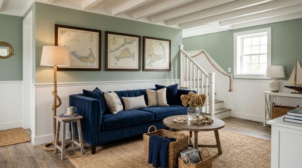 Sage + Navy — The East Coast Classic Basement