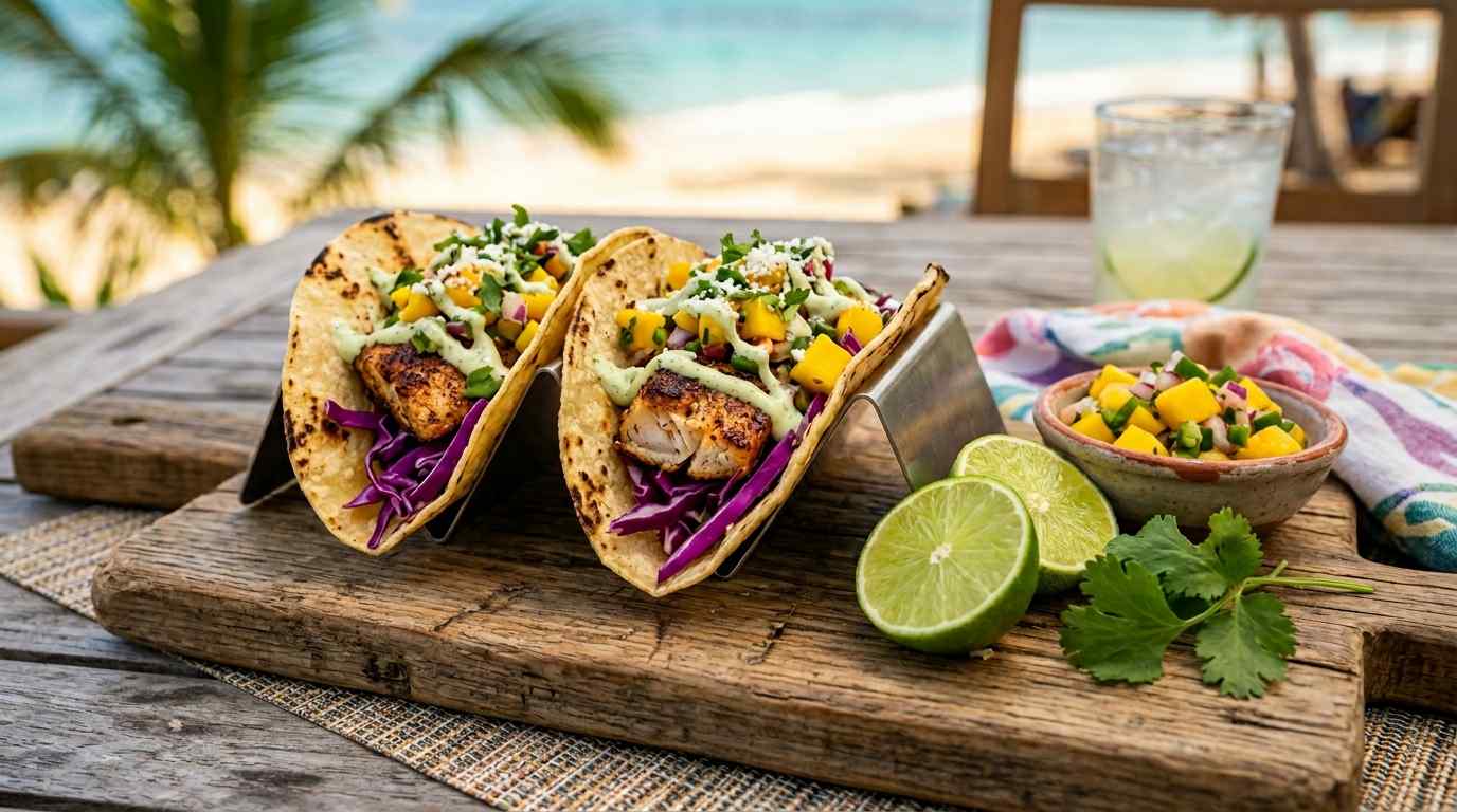 Blackened Fish Tacos with Mango Salsa