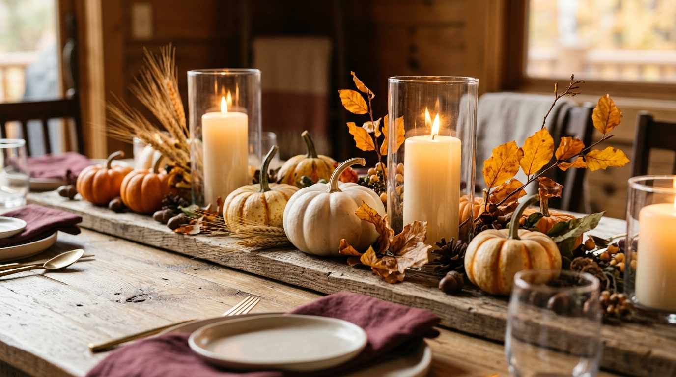 The Rustic Pumpkin & Candle Centerpiece