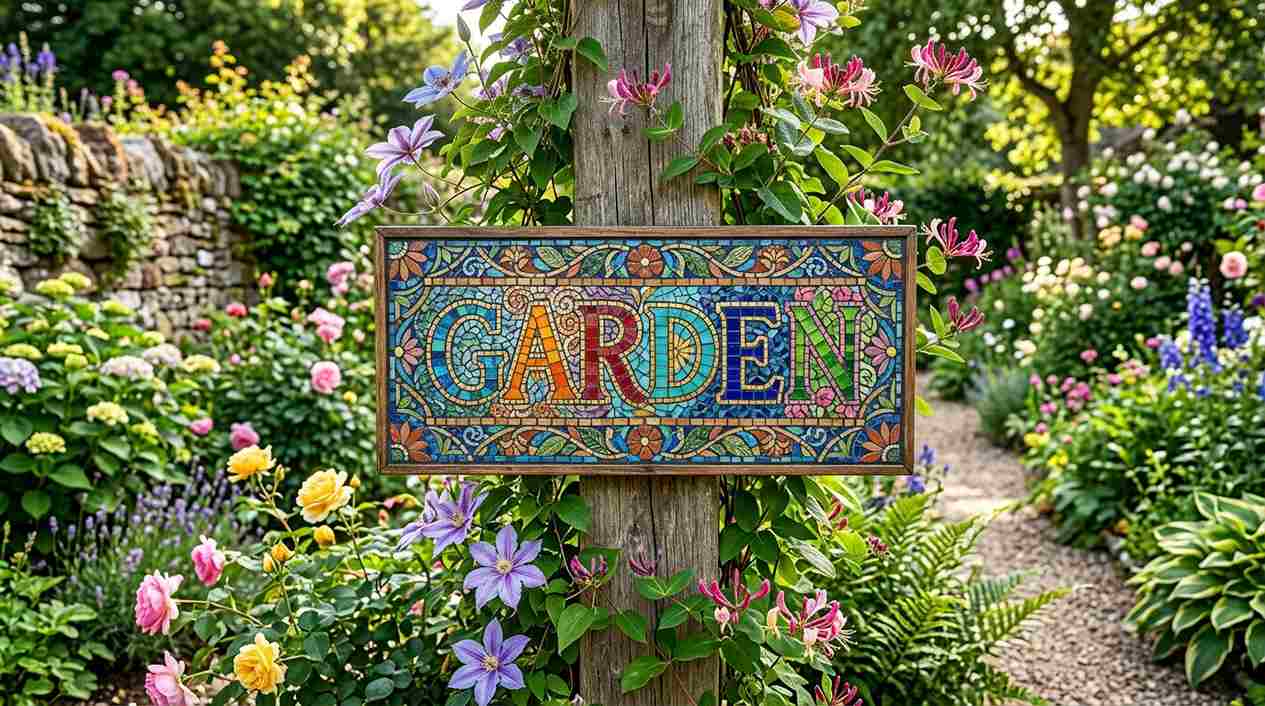 Statement Mosaic Garden Sign