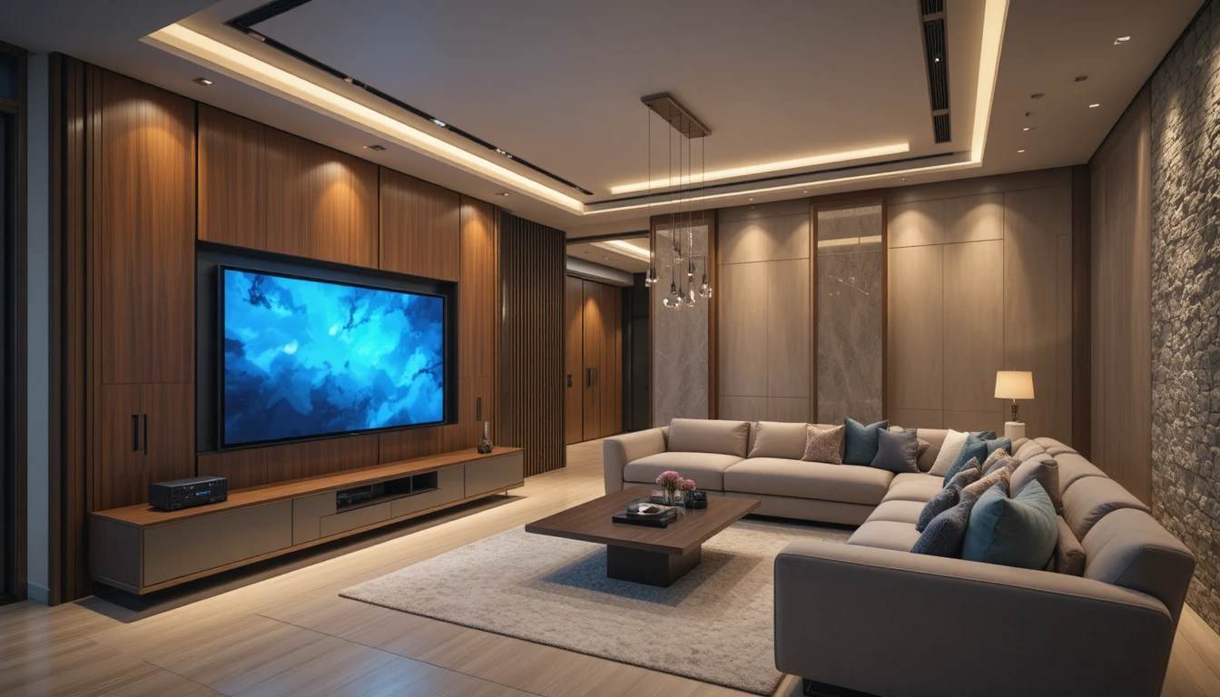 Smart Technology in a Luxury Living Room