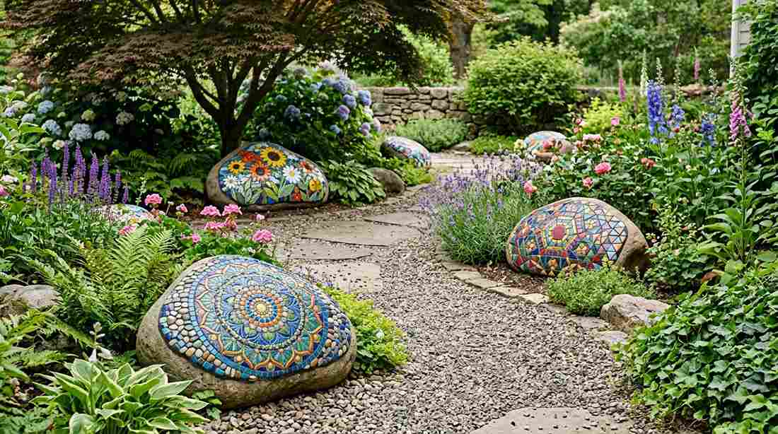 Mosaic Rock Garden Features