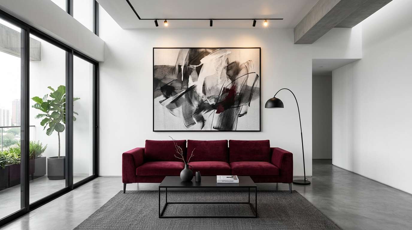 Contemporary Burgundy Statement piece