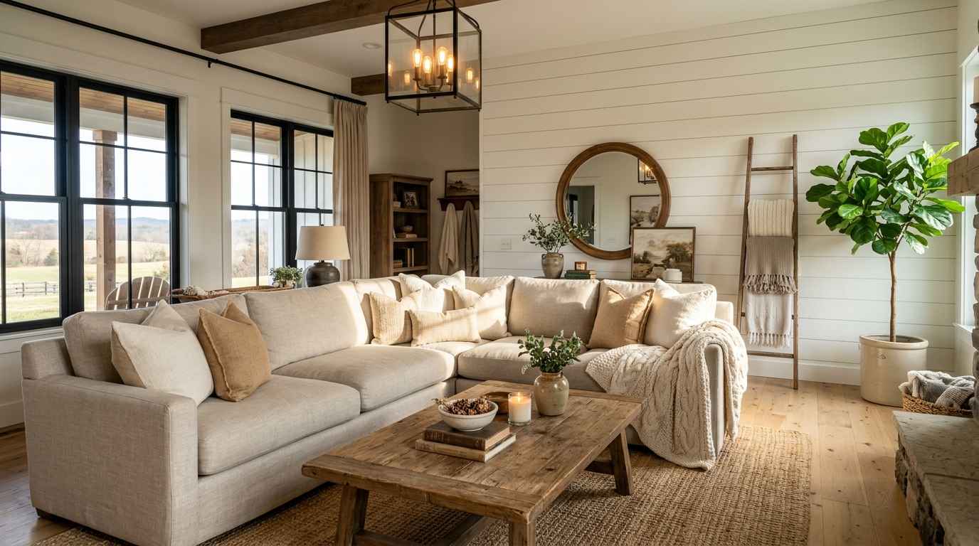 The Classic Farmhouse Style Living Room