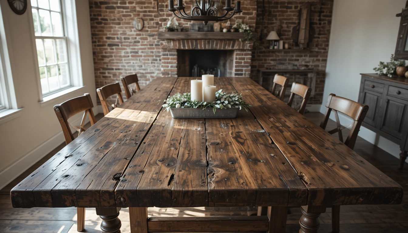 Classic Reclaimed Timber Farmhouse Table
