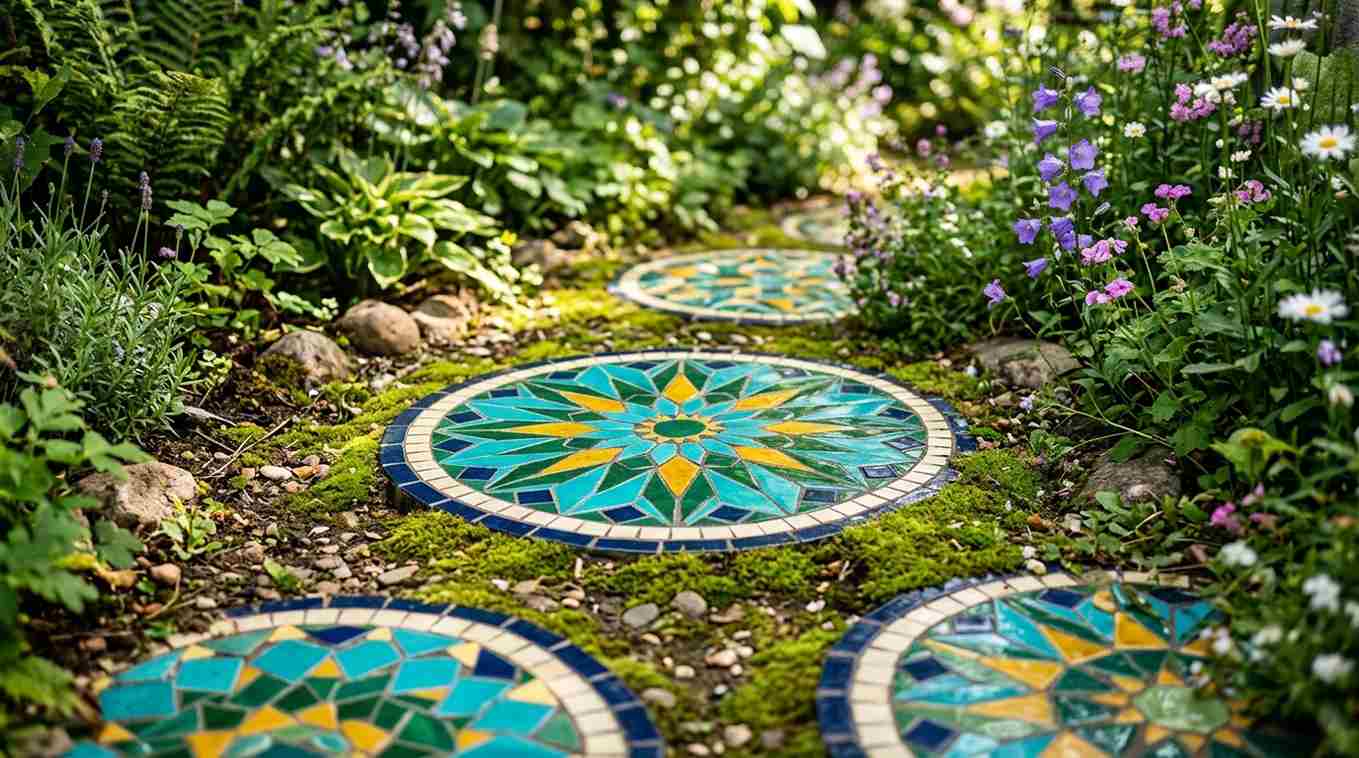 Vibrant Mosaic Stepping Stones