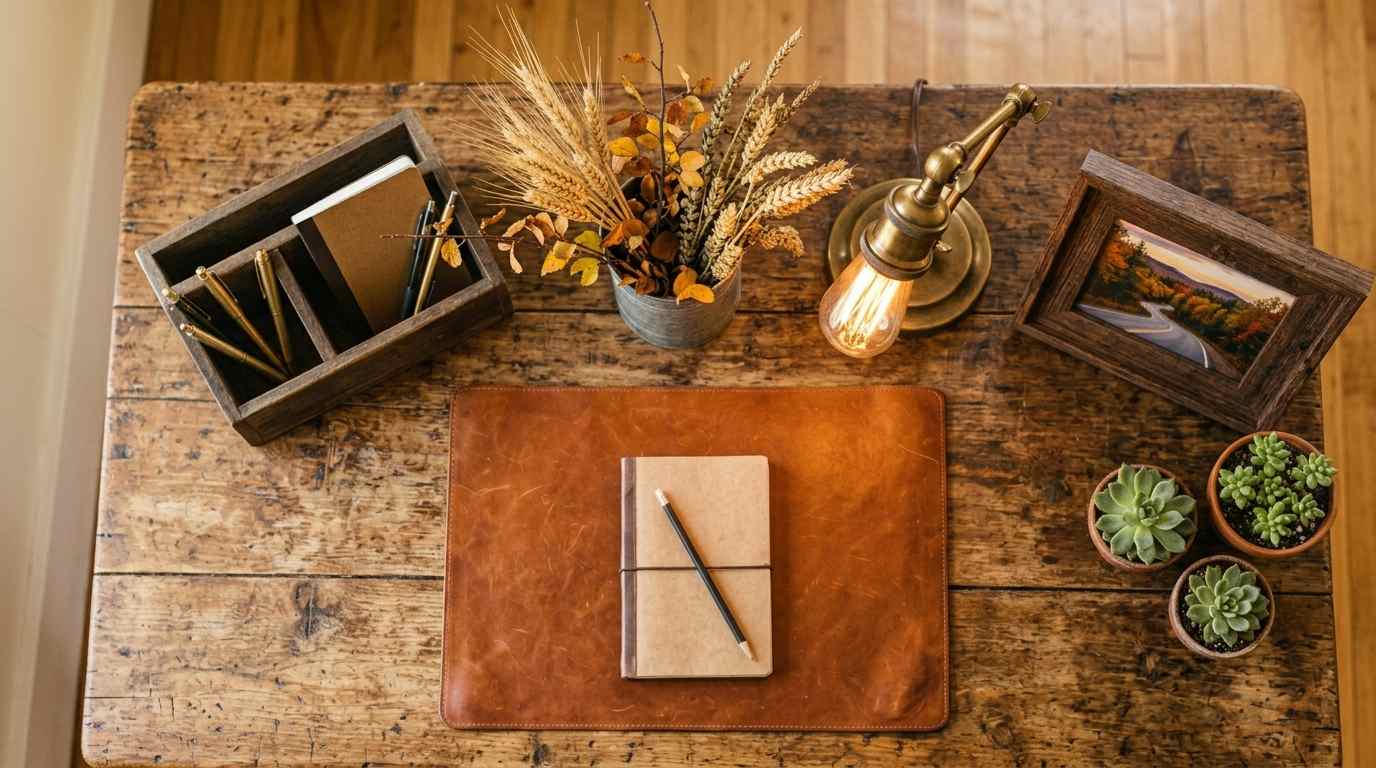 The Rustic Farmhouse Desk Setup
